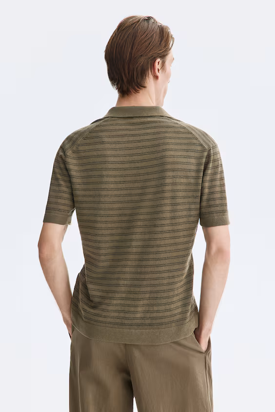 Поло из смесового льна regular fit