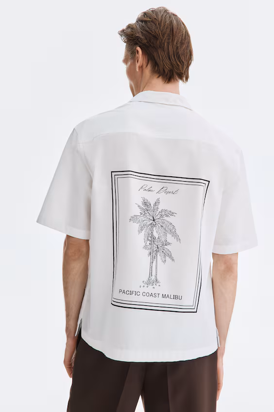 Рубашка с принтом курортного стиля relaxed fit