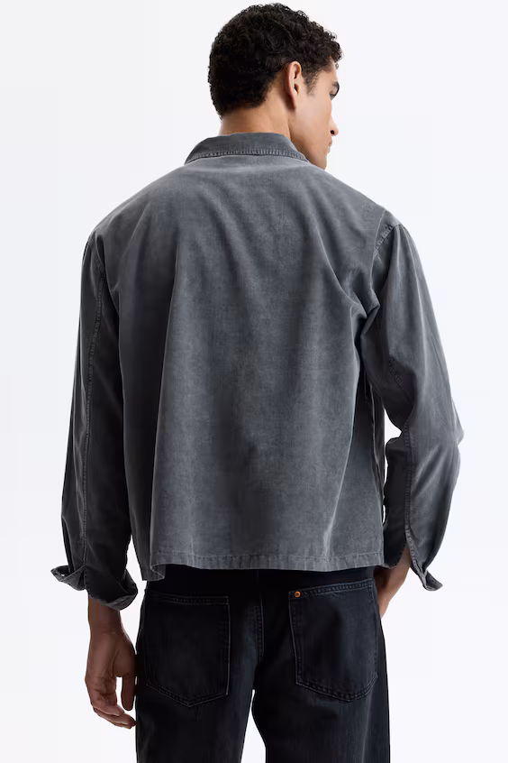 Рубашка свободного кроя из бархата relaxed fit