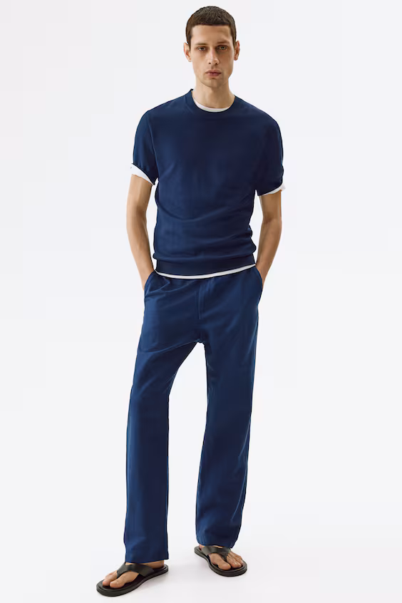 Брюки из смеси льна regular fit