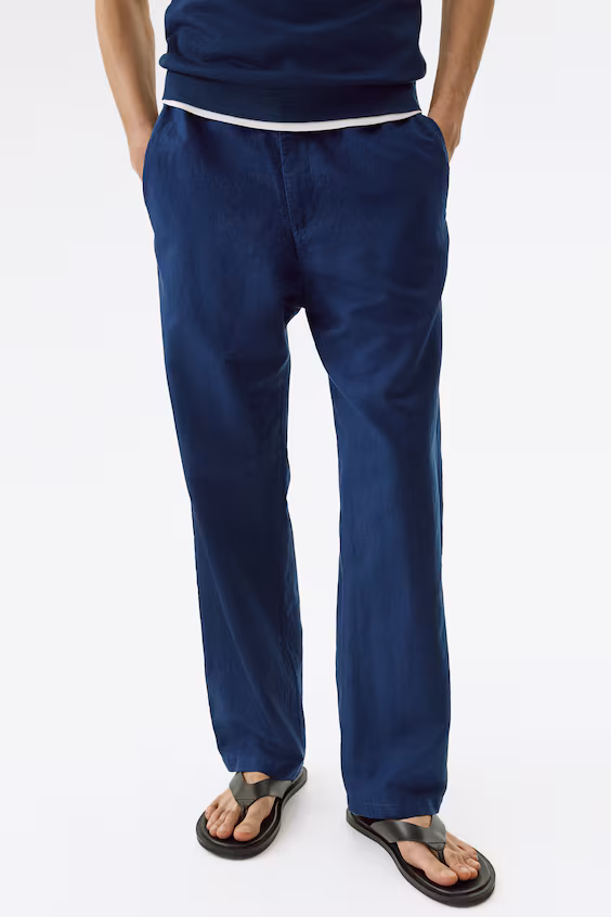 Брюки из смеси льна regular fit