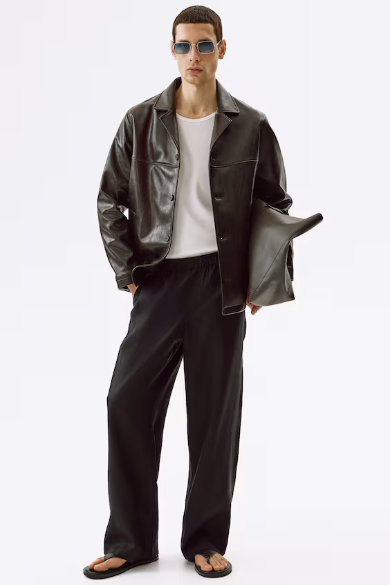 Брюки loose fit из льна