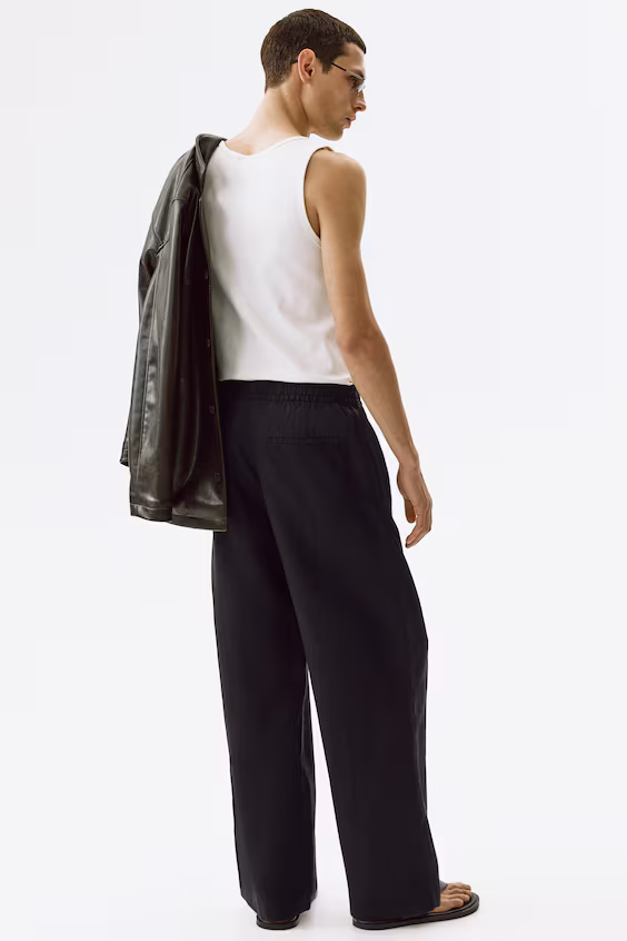 Брюки loose fit из льна