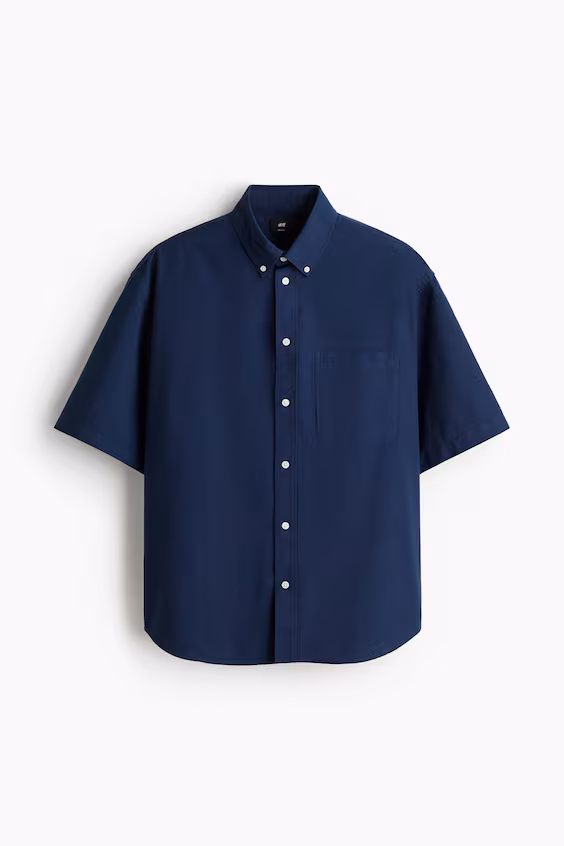 Рубашка oxford короткий рукав relaxed fit