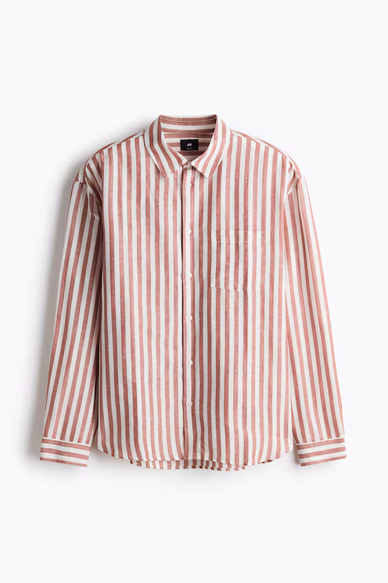 Рубашка из льняной смеси relaxed fit
