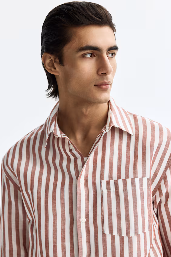 Рубашка из льняной смеси relaxed fit