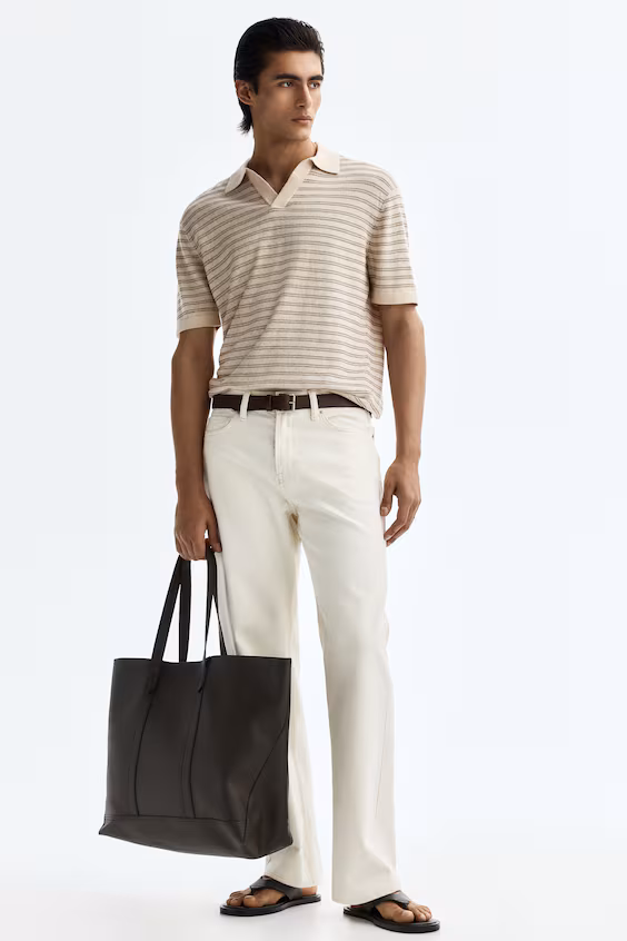 Поло regular fit из смеси льна