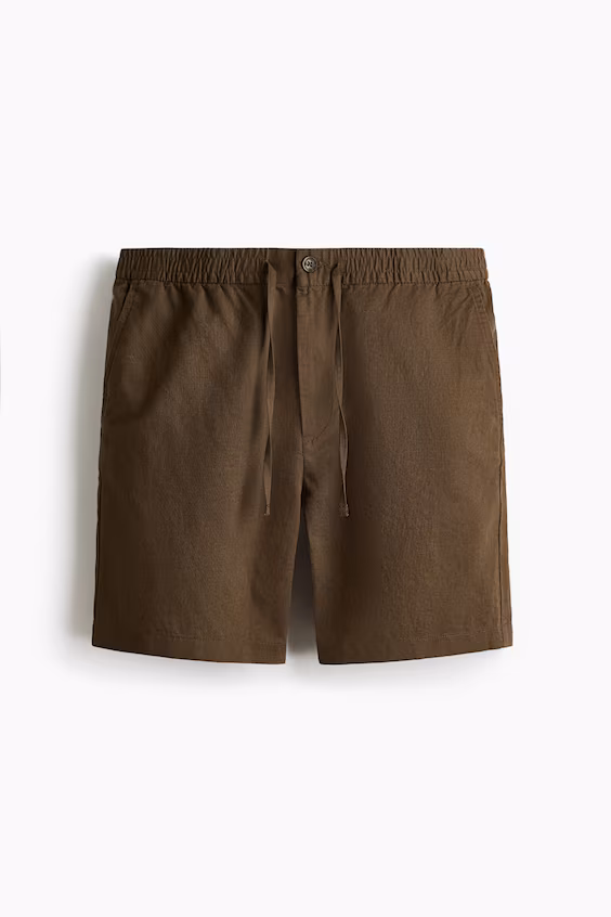 Шорты из смесового льна regular fit