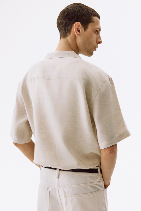 Рубашка курортного стиля из льна relaxed fit