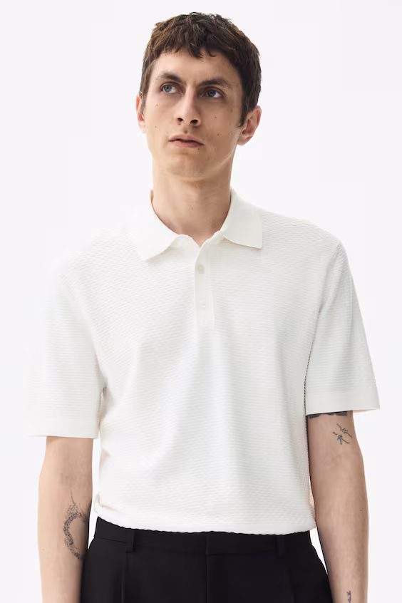 Поло с текстурой slim fit