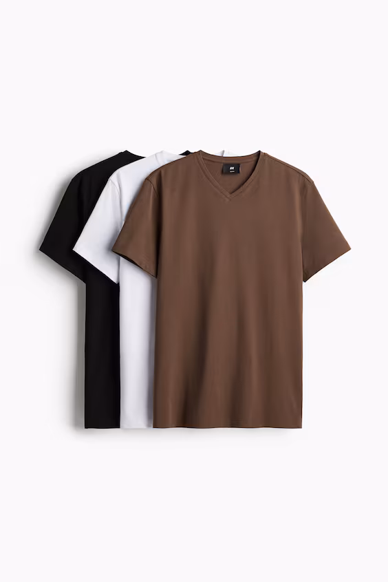 Набор из 3 футболок slim fit с v-образным вырезом