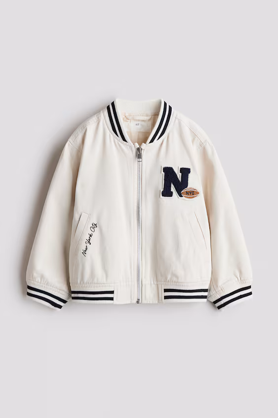 Хлопковый бейсбольный бомбер h&m