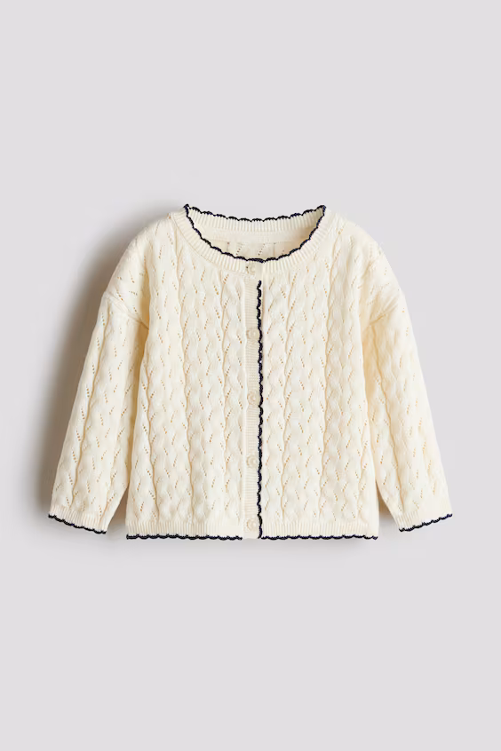 Кардиган из ажурной трикотажной ткани