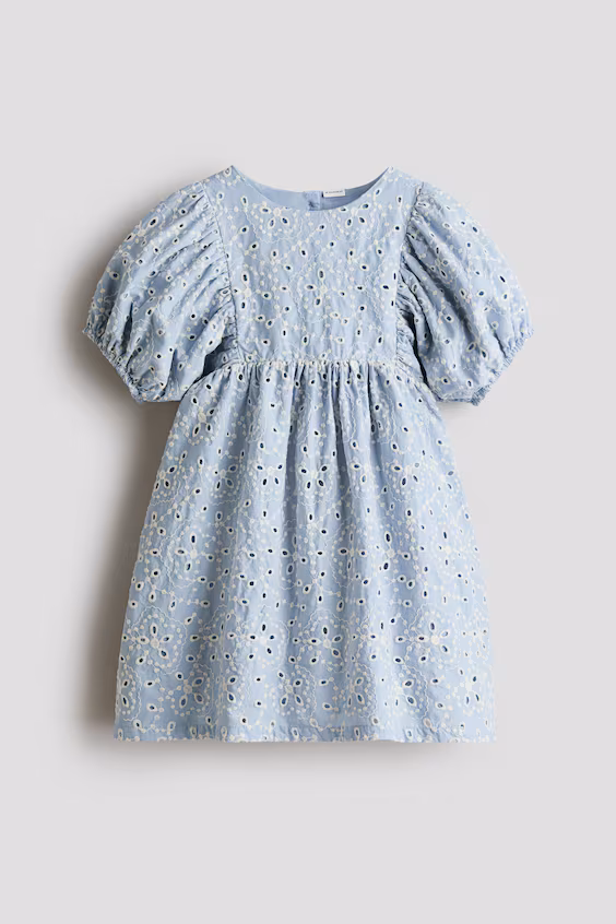 Платье из хлопка с английской вышивкой h&m