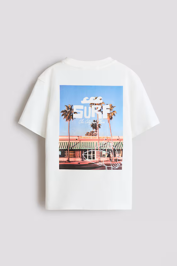 Хлопковая футболка с принтом h&m