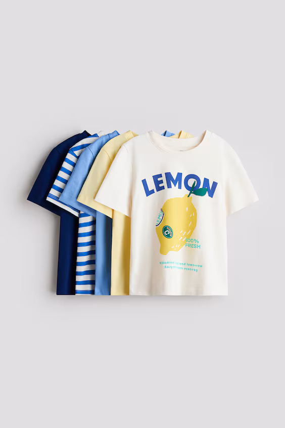 Набор из 5 футболок из джерси h&m
