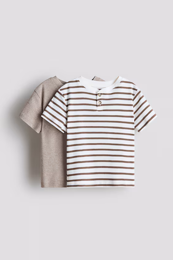 Набор из 2 футболок с пуговицами h&m