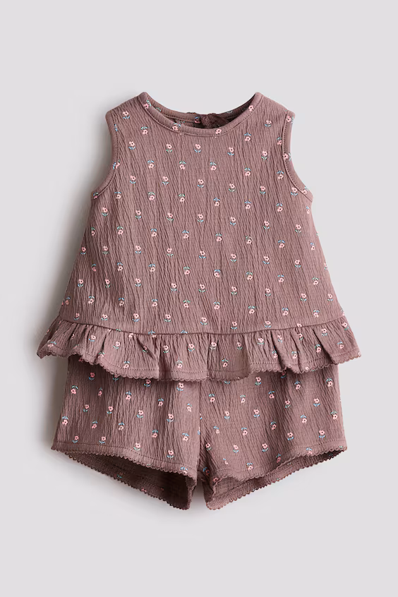 Комплект из 2 предметов из жатого хлопка h&m