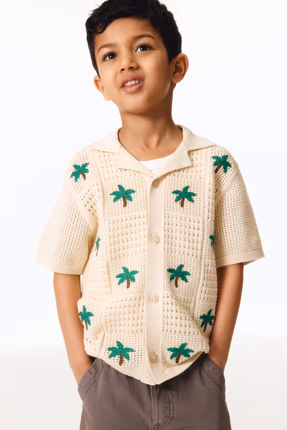 Рубашка resort из трикотажа pointelle