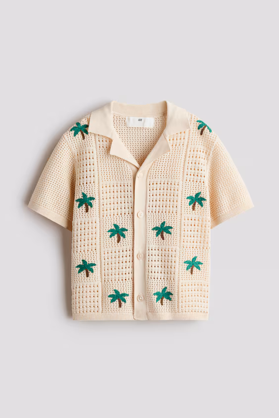 Рубашка resort из трикотажа pointelle