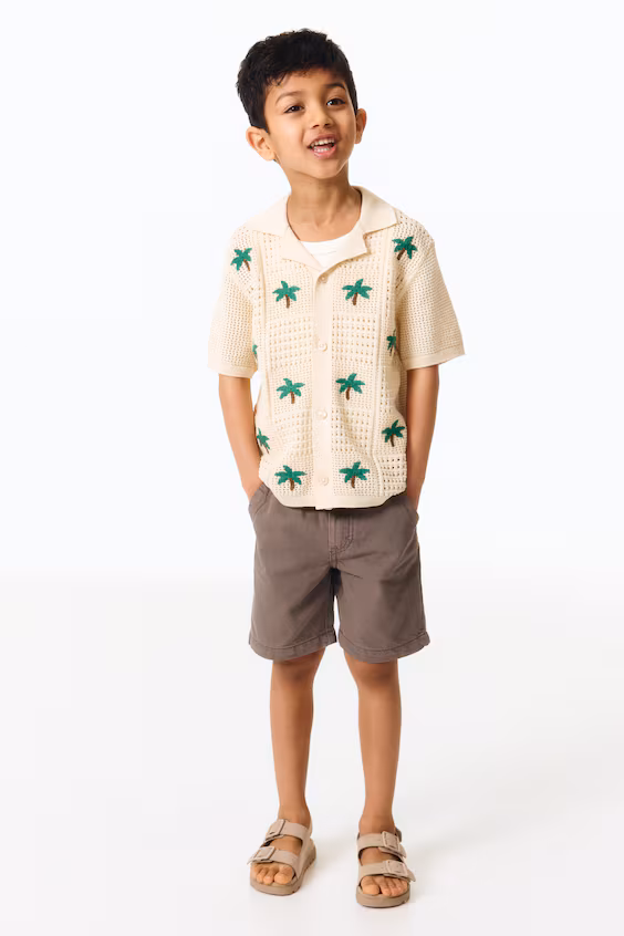 Рубашка resort из трикотажа pointelle