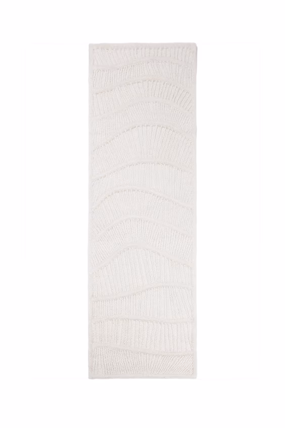 Дорожный коврик sculpted wave из смешанной шерсти белого цвета