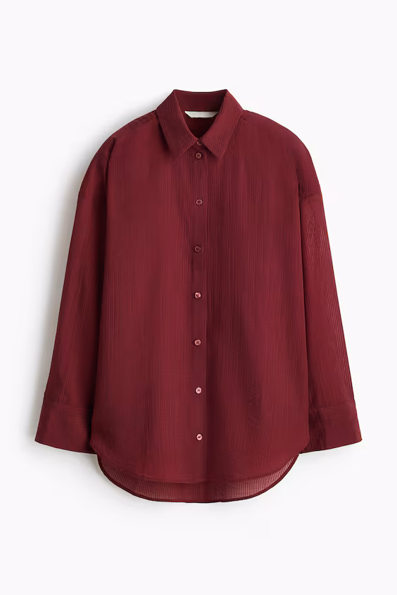 Свободная рубашка с эффектом помятости h&m