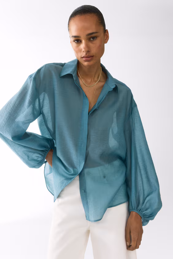 Блузка из смеси льна h&m