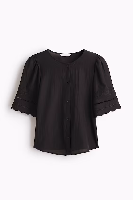Блузка с объемными рукавами h&m