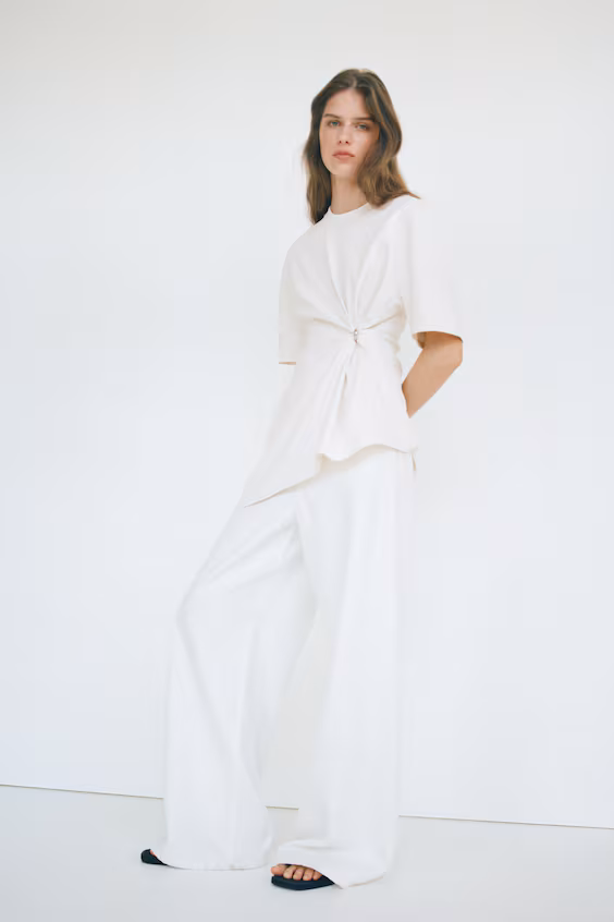 Асимметричный свитер с драпировкой