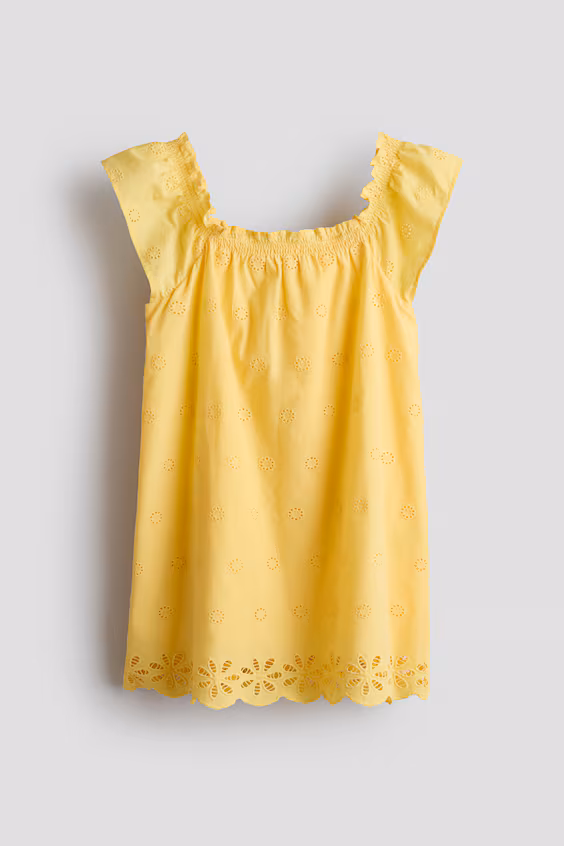 Хлопковое платье с английской вышивкой h&m