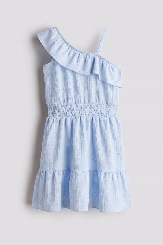 Платье с открытым плечом и оборкой h&m
