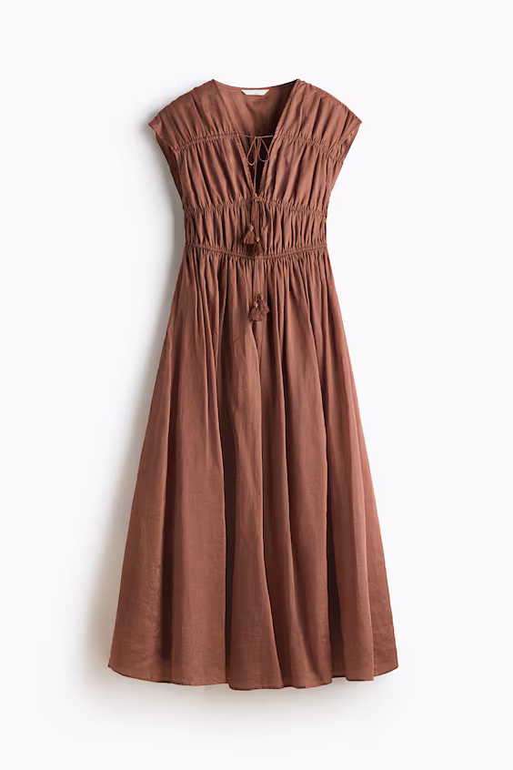 Платье из рами с регулируемыми шнурками h&m
