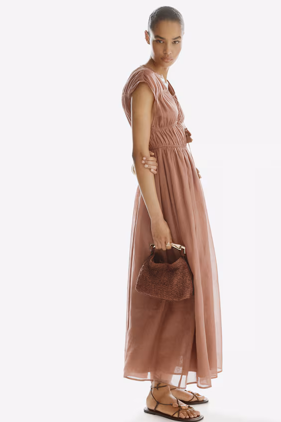 Платье из рами с регулируемыми шнурками h&m