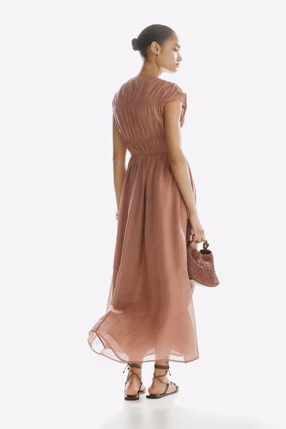 Платье из рами с регулируемыми шнурками h&m