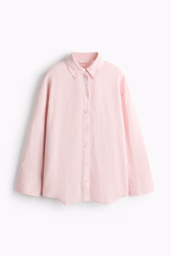 Рубашка оверсайз из льна h&m