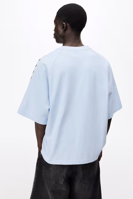 Футболка из хлопка oversized fit h&m