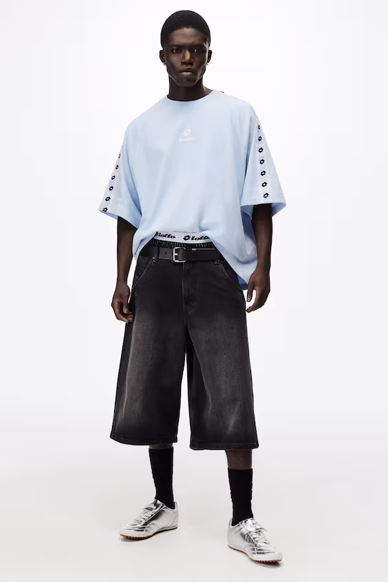 Футболка из хлопка oversized fit h&m