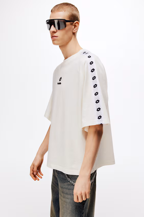 Футболка из хлопка oversized fit h&m