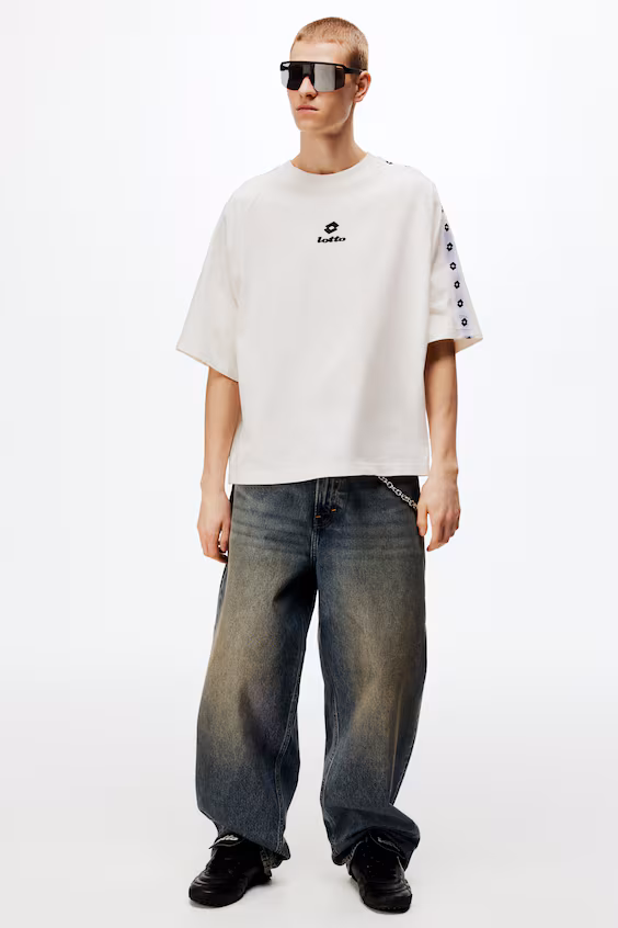 Футболка из хлопка oversized fit h&m