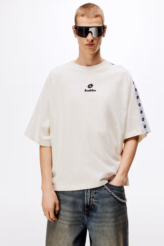 Футболка из хлопка oversized fit h&m