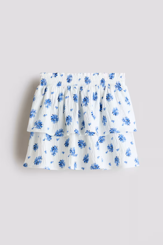 Юбка с оборками с цветочным принтом
