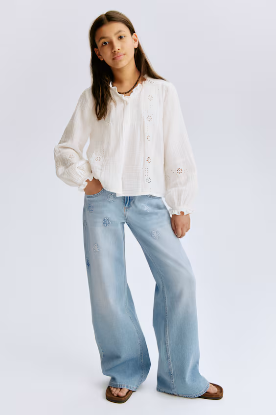 Джинсы wide leg low