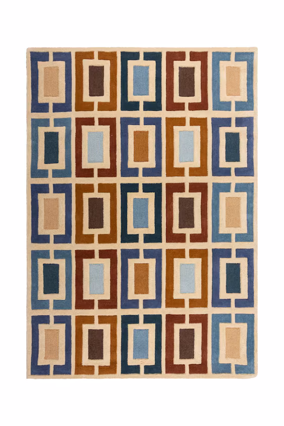 Валяный шерстяной коврик retro blocks