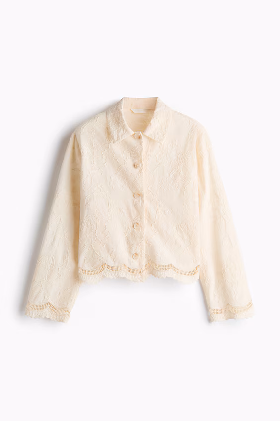 Хлопковый жакет с вышивкой h&m
