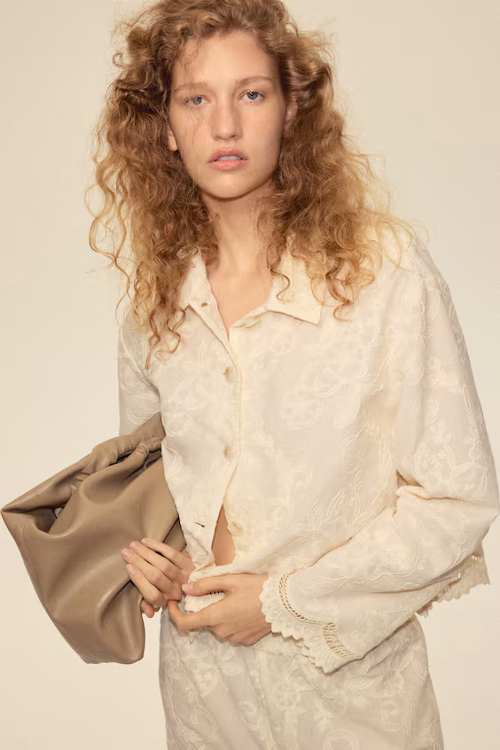 Хлопковый жакет с вышивкой h&m