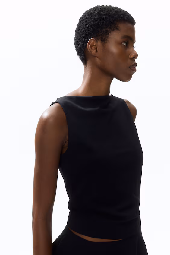 Топ с вырезом лодочкой h&m