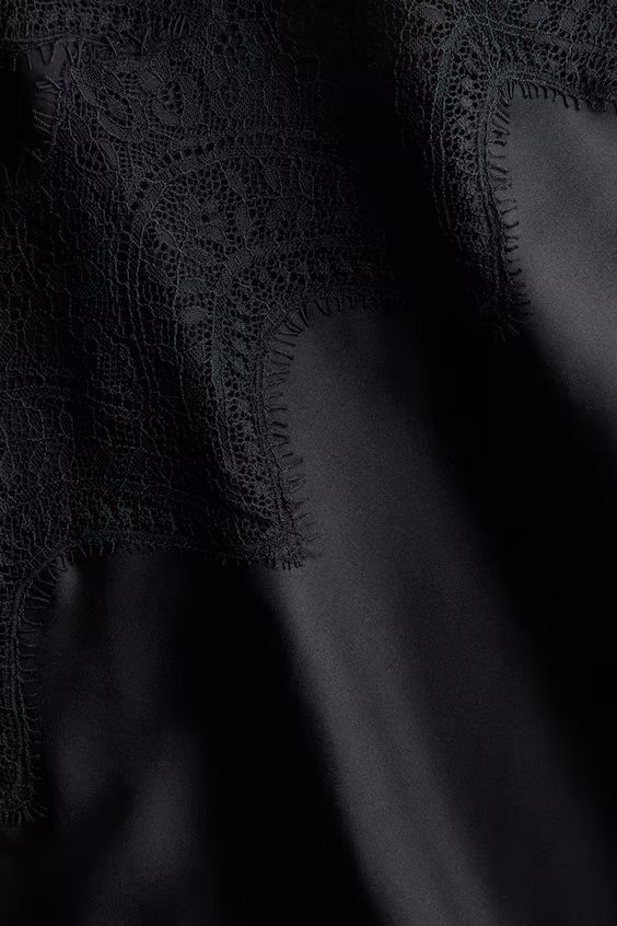 Топ на бретелях из сатина с кружевом h&m