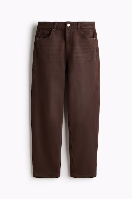 Джинсы mom slim fit с высокой посадкой и укороченным низом