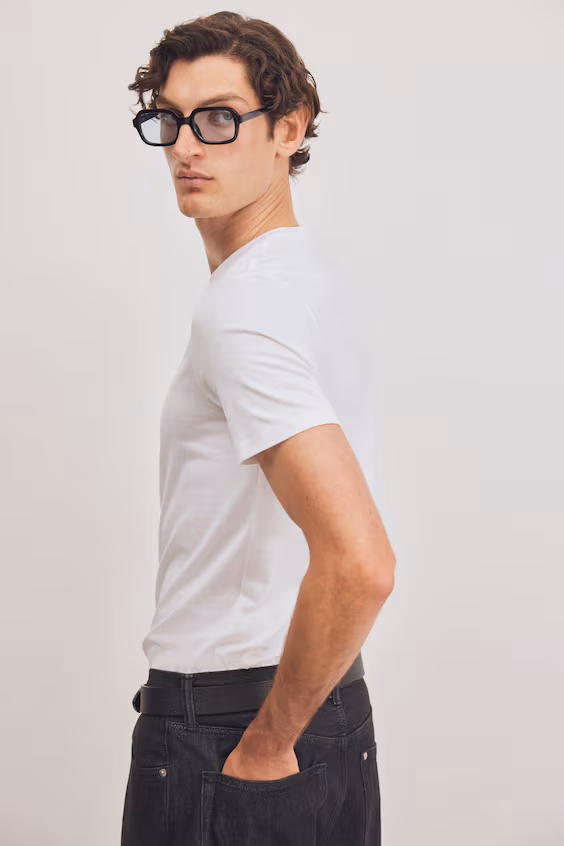 Футболка из хлопка пима в стиле slim fit